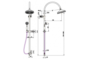 Душевая стойка Boheme Imperiale золото глянцевое - 2