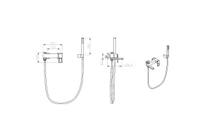 Смеситель для ванны Boheme Q черный - синий - 2