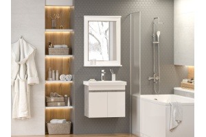 Тумба под раковину Misty Ронда 60 белая глянцевая - 3