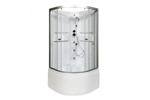 Душевая кабина Deto L 100х100 с гидромассажем, хром (L610NLED+GM)
