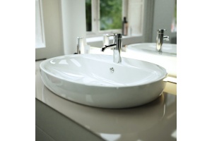 Раковина DIWO Самара 0116 , накладная чаша на столешницу, фаянсовая, 60 см, овальная, белая - 2