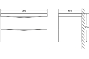 Тумба под раковину Belbagno Marino-Cer 90 светлое дерево  - 3