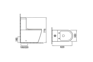 Чаша для напольного унитаза Vincea Piatti белая с сиденьем микролифт без бачка - 2