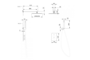 Душевая система Abber Weiss Insel хром (AF8051) - 3
