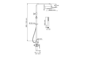 Душевая система WasserKraft 30 хром - 3