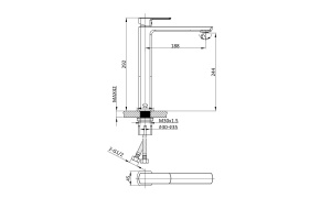 Смеситель для раковины Vincea Next вороненая сталь - 2