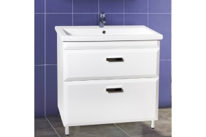 Тумба с раковиной Style Line Лотос 80 Люкс Plus напольная, белая