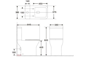 Cube 2-C Чаша с сидением (Soft Close -SLIMSEAT) для унитаза напольного с Rimless (240208) - 3