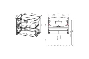 Тумба под раковину Vincea Mia Slim 90 темное дерево - 3