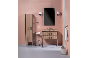 Тумба под раковину чашу Boheme Armadi Art Monaco 80 бежевый глянец - хром - 2