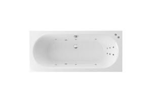 Ванна акриловая Excellent Oceana Slim Line 180х80 с гидромассажем белый - хром