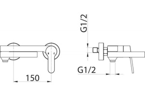 Смеситель для ванны BelBagno Delta сатин (DEL-BLVM-IN) - 2
