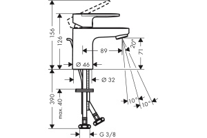 Смеситель Hansgrohe Vernis Blend для раковины, хром 71550000 - 3