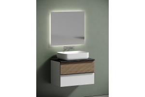 Столешница для ванной комнаты Sancos 80х46 черная - 3