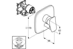 Смеситель Kludi Ambienta 536500575 для ванны с душем - 2
