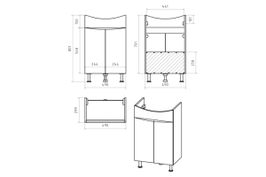 Тумба под раковину Misty Смайл 50 белая глянцевая - 3
