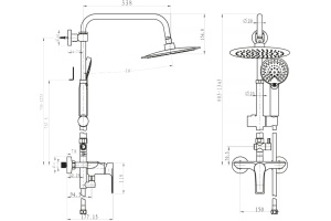 Душевая стойка BelBagno BB-COLD-U-CRM без смесителя - 2