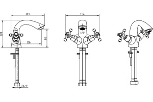 Смеситель для раковины Boheme Medici бронза - 2