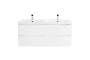 Тумба с раковиной BelBagno Marino-Cer 120 с двумя чашами белый 