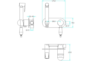 Гигиенический душ Boheme Imperiale золото с прозрачным кристаллом Swarovski - 2