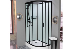 Душевая кабина Frank F411L Black левосторонняя б/к Без крыши - 2