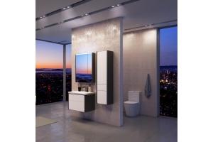 Тумба для комплекта Roca Ronda 60 белый глянец, антрацит - 2