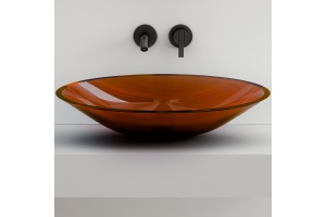 Накладная раковина Abber Kristall 54 коричневая