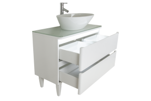 Тумба под раковину Misty Скай 100 белая глянцевая - 3