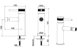 Смеситель для биде Allen Brau Priority черный матовый - 2