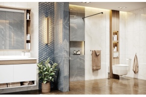 Душевая перегородка Ambassador Walk-in 15031112 120х200 см, профиль черный - 3