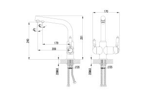Смеситель для кухонной мойки Lemark Villa бронза (LM4861B) - 2