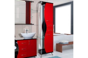 Шкаф-пенал Bellezza Рио 50 R красный с черным