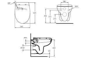 Чаша для подвесного унитаза Ideal Standard Eurovit белый, без сиденья (W705501) - 3