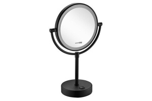 NEW 1005BLACK Зеркало с LED-подсветкой двухстороннее, стандартное и с 3-х кратным увеличением, ORB - покрытие