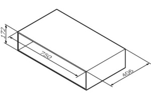 M90OHX0750NF GEM, Open-space для базы, подвесной, 75 см, цвет: орех, текстурированный - 3