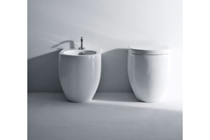 Kerasan Flo Унитаз приставной 52см, слив в стену, в комплекте с крепежом WB5N, цвет белый - 2