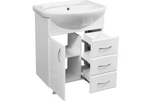 Тумба под раковину напольная Stella Polar Концепт 65 белая - 2