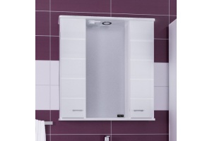 Зеркало-шкаф Санта Омега 75 с подсветкой белый - 2