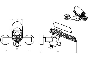Смеситель Boheme Hypnose 233-G для ванны с душем - 3
