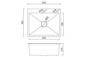 Кухонная раковина Gappo 60х50 черная - 2