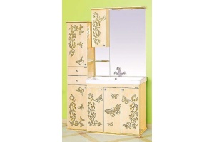 Тумба для комплекта Misty Бабочка 90 бежевая, патина - 3