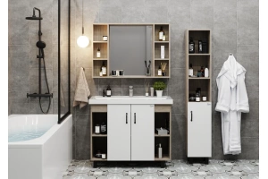 Комплект мебели Onika Тимбер 100 белый матовый - светлое дерево - 2