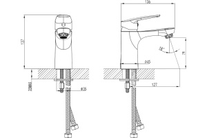Смеситель для раковины Milardo Horizont HORSB00M01 - 3