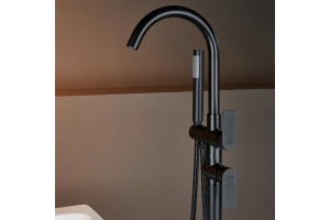 Смеситель для ванны напольный Black&White Universell черный матовый - 2