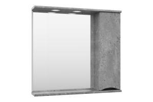 Зеркало-шкаф Misty Атлантик 80 правое серое матовое
