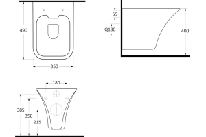 Унитаз подвесной beWash Ladoga с сиденьем микролифт белый - 3