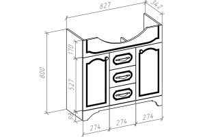 Тумба для комплекта Bellezza Тиффани 85 белая - 2