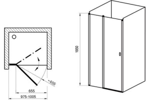 Душевая дверь в нишу Ravak CSD2-100 Transparent, профиль белый - 3