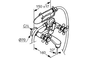 Смеситель для ванны Kludi  латунь (514414520) - 2