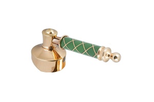 Смеситель для раковины Boheme Vogue золото с зеленой ручкой - 2